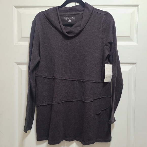 Soft Surroundings size M grey long sleeve tunic‎ shirt top NWT - Picture 8 of 8